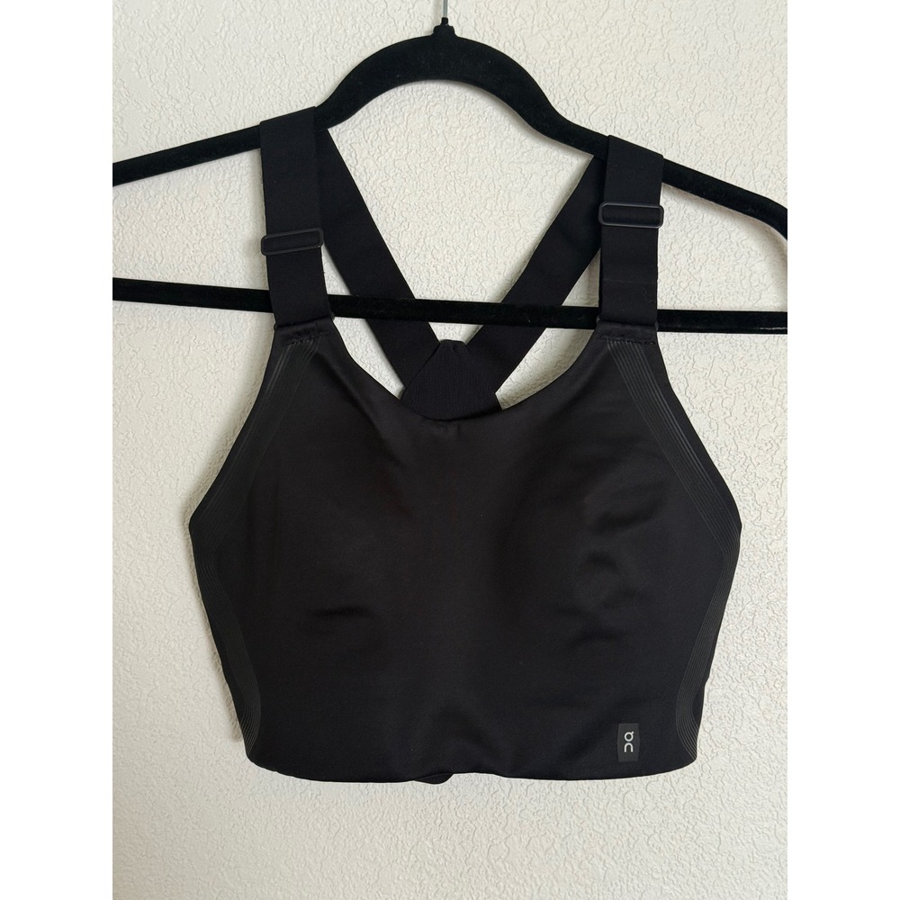 On Running Endurance Bra Black High Impact Sports Bra Adjustable Straps